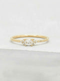 0.55ct Engagement Ring Oval Cut Diamond Minimalist Petite 14k Yellow Gold Finish