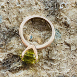 2.2ct Engagement Ring Round Cut Yellow Citrine Solitaire 14k Yellow Gold Finish