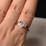 Trilogy Wedding Engagement Ring 1ct Oval Cut VVS1D Diamond 14k White Gold Finish
