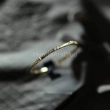 0.1ct Round Cut Moissanite Minimalist Women Wedding Band 14k Yellow Gold Plated