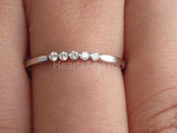 0.3ct Round Cut Moissanite Minimalist Women Wedding Band 14K White Gold Plated