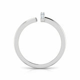 1Ct Round Cut Diamond Open Nail Design Engagement Ring 14K White Gold Finish