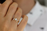 1ct Baguette Cut Diamond Engagement Ring 14k Yellow Gold Finish Geometric Petite
