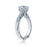 4Ct Round Cut Diamond Exquisite Vintage Solitaire Queen Ring 14K White Gold Over