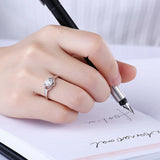 0.5ct Round Cut Diamond Petite Solitaire Engagement Ring 18k White Gold Over