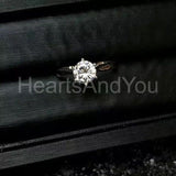 0.3ct Round Cut Moissanite Solitaire Women Engagement Ring 14k White Gold Plated