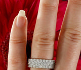 4ct Round Cut Diamond Wide Eternity Wedding Ring Band 14k White Gold Finish