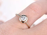 Rope Design Engagement Ring 0.5ct Round Cut VVS1D Diamond 14k Rose Gold Finish