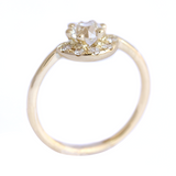 0.2ct Round Cut Diamond Engagement Ring 14k Yellow Gold Finish Egyptian Crown