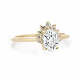 0.45ct Oval Cut Simulated Diamond Unique Engagement Ring 14k Yellow Gold Plated