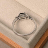 2ct Engagement Ring Princess Cut Black Diamond Petite Design 14k White Gold Over