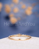 0.2ct Round Cut Simulated Blue Sapphire Minimalist Ring 14k Yellow Gold Plated