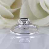 2ct Cushion Cut Diamond Engagement Ring Round Accents Halo 14k White Gold Finish