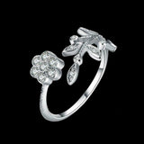 2ct Round Cut Diamond Engagement Ring 14k White Gold Finish Leaf Open Design