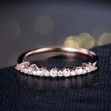 1.5ct Round Cut Diamond Wedding Band Half Eternity Women 14k Rose Gold Finish