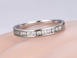 Bridal Half Eternity Wedding Ring Band 1ct Round Cut Diamond 14k White Gold Over
