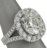 4Ct Round Cut DVVS1 Diamond Split Band Halo Engagement Ring 14K White Gold Over