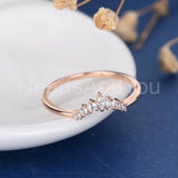 0.5ct Marquise Cut Simulated Diamond Minimalist Wedding Band 14k RoseGold Plated