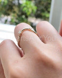 0.1ct Round Cut Moissanite Curved Women Wedding Band 14k Yellow Gold Plated