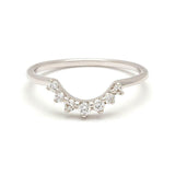 0.2ct Round Cut Diamond Wedding Band 14k YellowGold Finish Crown Tiara Stackable