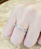 1.7ct Round Cut Diamond Engagement Ring Split Band Floral 14k White Gold Finish