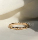 0.2ct Round Cut Moissanite Flush Set Stacking Wedding Band 14k YellowGold Plated