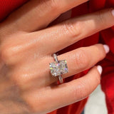 2.1ct Radiant Simulated Diamond Pave Halo Engagement Ring 14k White Gold Plated