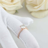 2.1ct Round Cut Diamond Engagement Ring Accents Solitaire 14k Rose Gold Finish