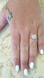 2.2ct Engagement Ring Princess Cut Diamond Round Accent Halo 14k White Gold Over