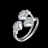 2ct Round Cut Diamond Engagement Ring 14k White Gold Finish 3 Fishes Solitaire