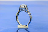 2.3ct Round Cut Diamond Halo Split Band Engagement Ring 14k White Gold Finish