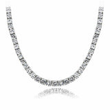20Ct Round Cut Sparkle VVS1/D Diamond Tennis Necklace Solid 14K Yellow Gold Over
