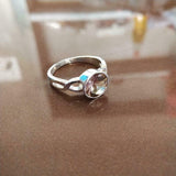 1ct Engagement Ring Round Cut Peach Morganite Infinity 14k White Gold Finish