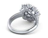 2.5ct Round Cut Diamond Engagement Ring 14k White Gold Finish Floral Solitaire