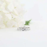 0.5ct Round Cut Moissanite Infinity Eternity Wedding Band 14k White Gold Plated