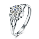0.5ct Round Cut Diamond Engagement Ring 14k White Gold Finish Split Solitaire