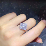 1.5ct Round Cut Diamond Engagement Ring Sunburst Ballerina 14k White Gold Finish