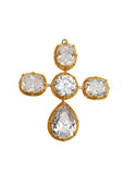 2ct Pear Simulated Diamond Cross Christ Pendant 14k Yellow Gold Plated NO CHAIN