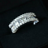 5Ct Baguette Round Diamond Iced Half Eternity Wedding Ring 14K White Gold Finish