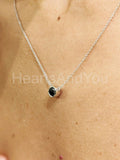 0.5ct Round Simulated Diamond Bezel Set Pendant with Chain 14k White Gold Plated