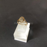 0.4ct Round Cut Moissanite Cluster Split Shank Ring 14k Yellow Gold Plated