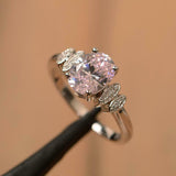 2.3ct Engagement Ring Oval Peach Morganite Stylish Art Deco 14k WhiteGold Finish