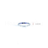 0.2ct Round Cut Simulated Sapphire Minimalist Wedding Band 14k White Gold Plated