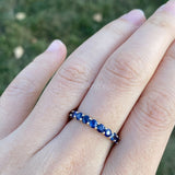 0.3ct Round Cut Simulated Sapphire Half Eternity Wed Band 14k Yellow Gold Plated
