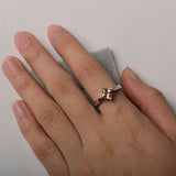 1ct Princess Cut Peach Morganite Engagement Ring Solitaire 18k White Gold Finish