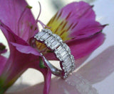 5.5ct Baguette Diamond Half Eternity Stylish Wedding Band 14K White Gold Over