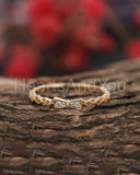 0.2ct Round Cut Moissanite Bow Design Engagement Ring 14k Yellow Gold Plated