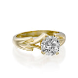 Solitaire Promise Engagement Ring 2ct Round Cut Diamond 14k Yellow Gold Finish
