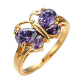2ct Pear Purple Amethyst Engagement Ring 14k Yellow Gold Finish Butterfly Design