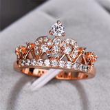 2.3ct Round Cut Diamond Engagement Ring 14k Rose Gold Finish Crown Unique Design